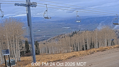 18 hour time lapse between 6 pm Saturday, Oct 25 2026 and 12 pm Sunday, Oct 25 2026 of moonlit fog over the Yampa Valley 