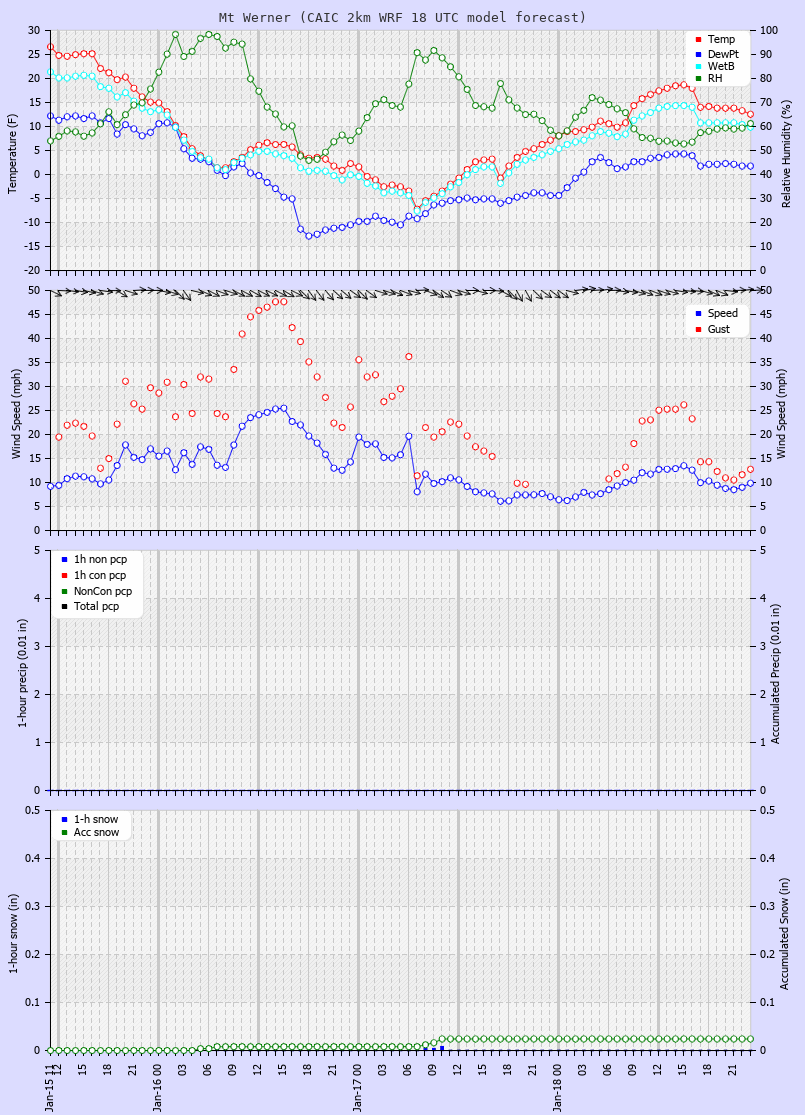 Latest CAIC point forecast
