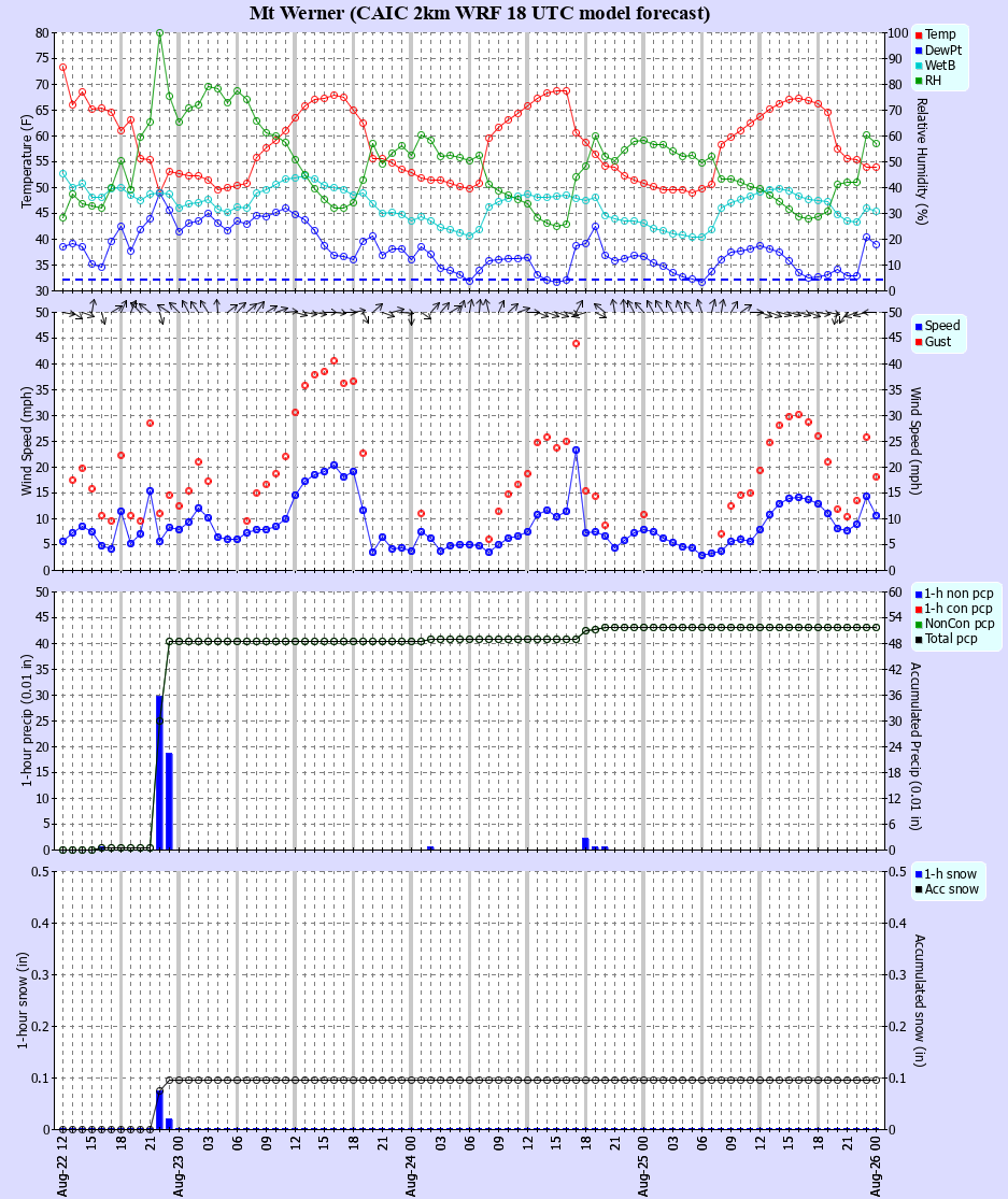 Latest CAIC point forecast