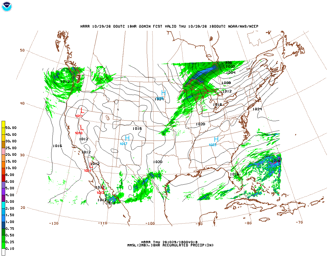 Click to enlarge the hourly precipitation forecast Latest 18 hour total precipitation forecast