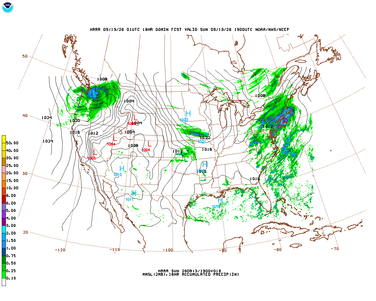 Click to enlarge the hourly precipitation forecast Latest 18 hour total precipitation forecast