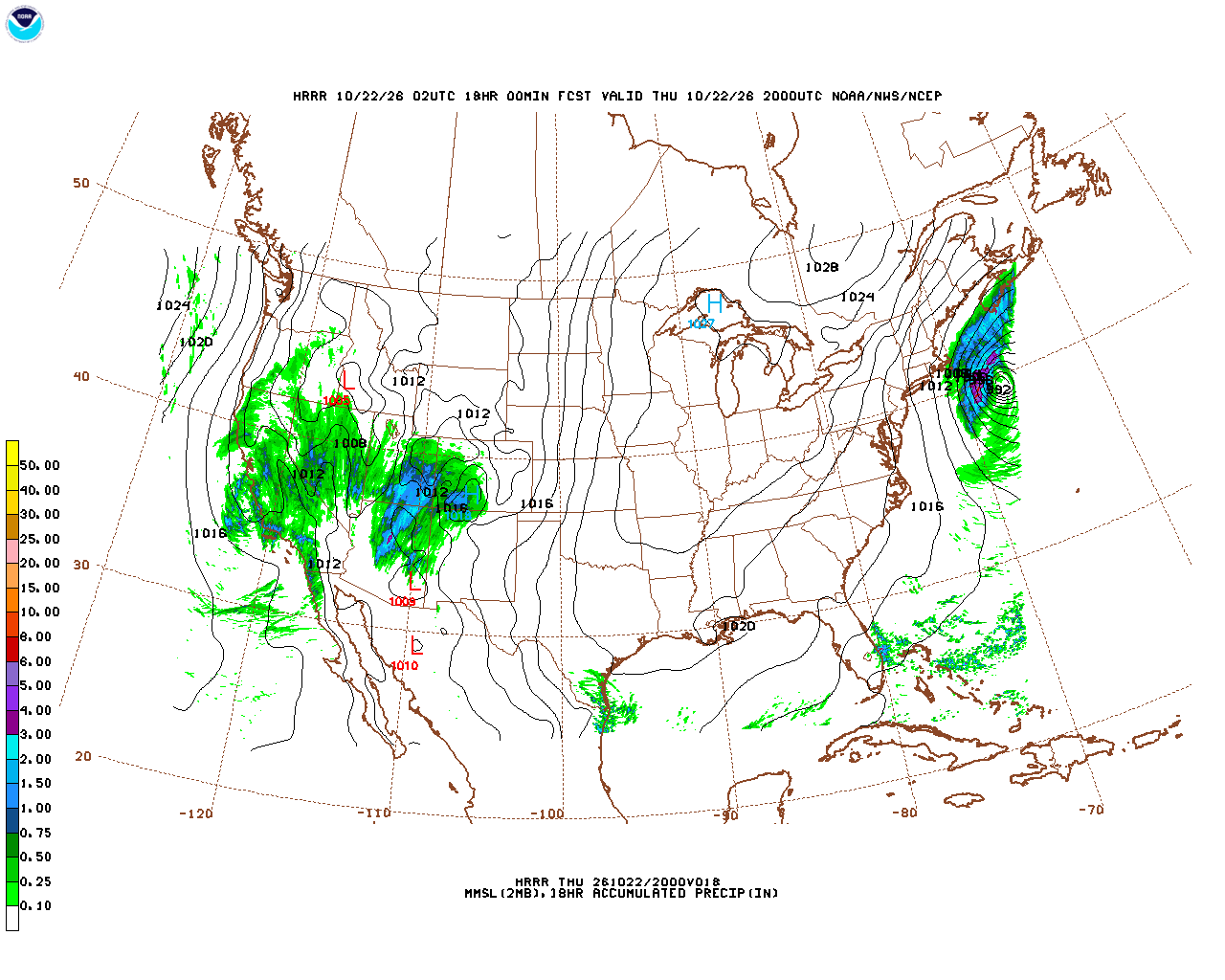 Click to enlarge the hourly precipitation forecast Latest 18 hour total precipitation forecast