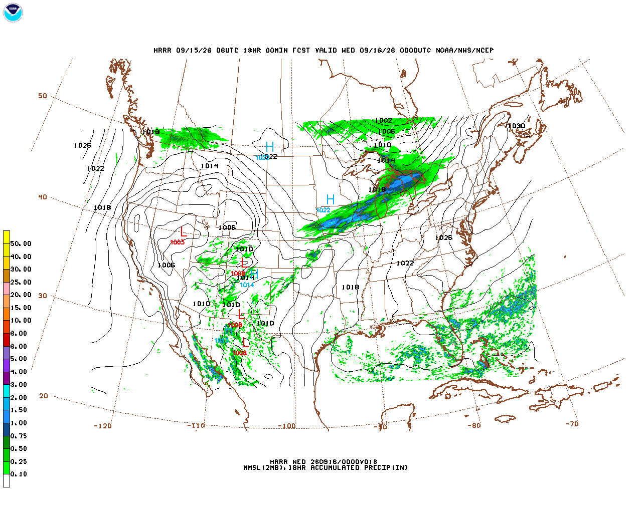 Click to enlarge the hourly precipitation forecast Latest 18 hour total precipitation forecast