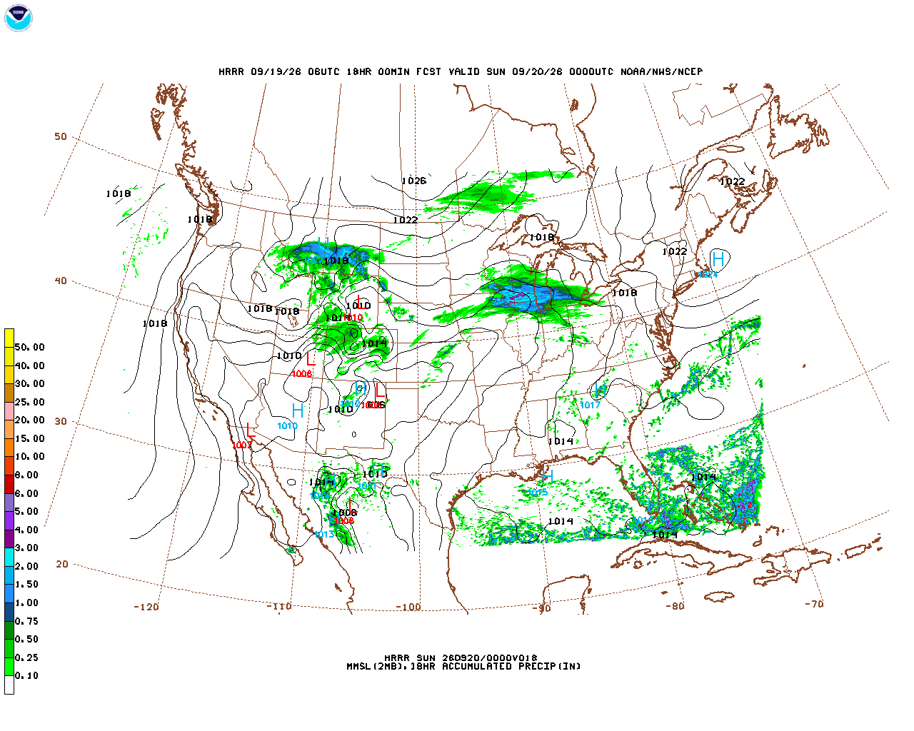 Click to enlarge the hourly precipitation forecast Latest 18 hour total precipitation forecast