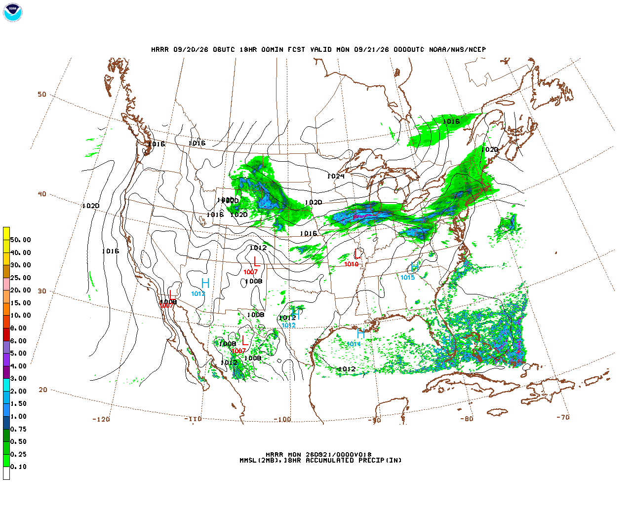 Click to enlarge the hourly precipitation forecast Latest 18 hour total precipitation forecast