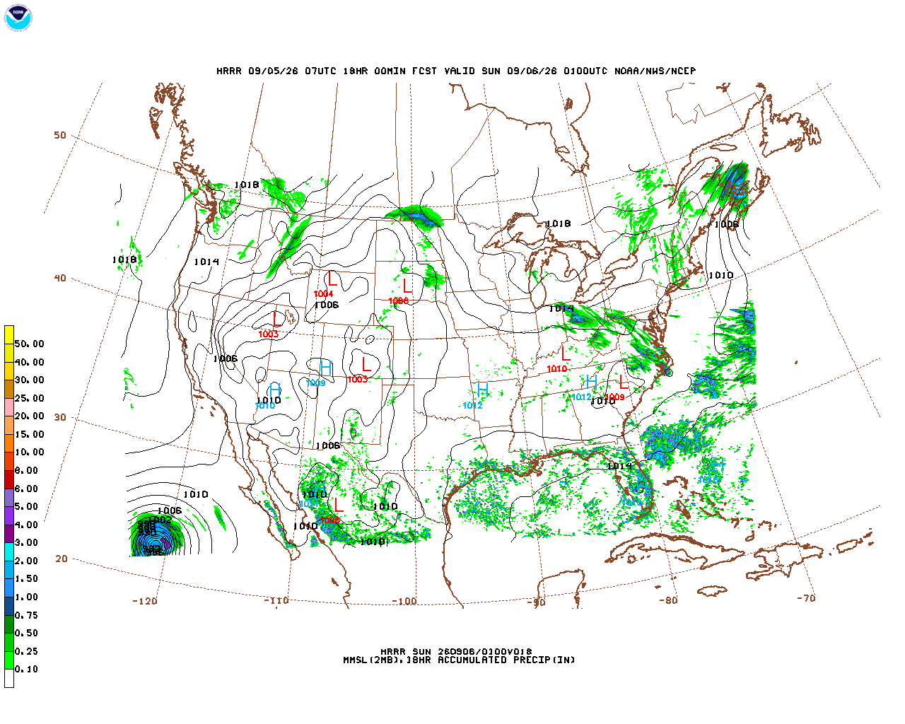 Click to enlarge the hourly precipitation forecast Latest 18 hour total precipitation forecast