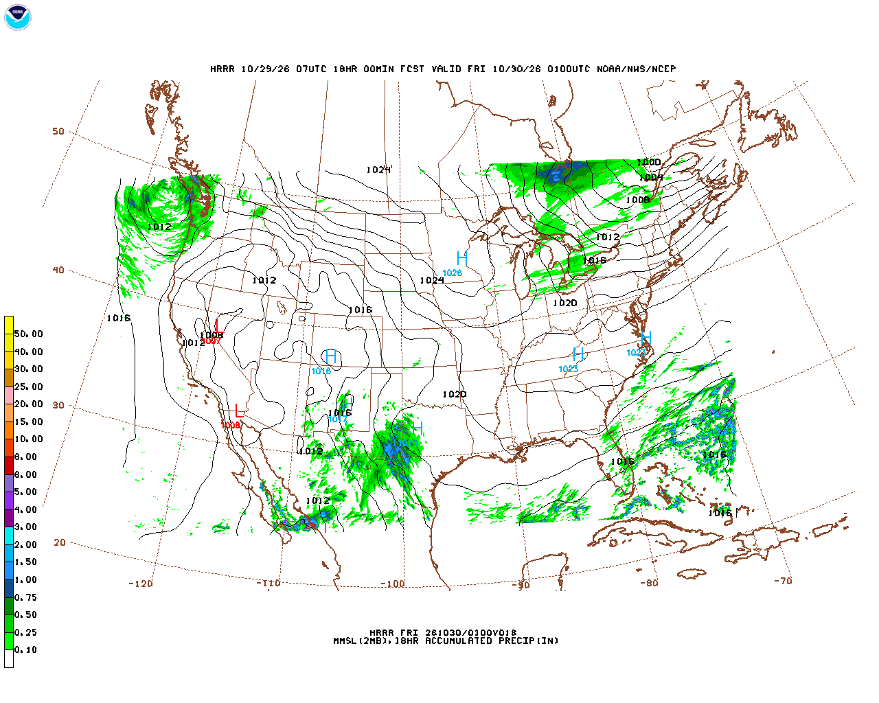 Click to enlarge the hourly precipitation forecast Latest 18 hour total precipitation forecast