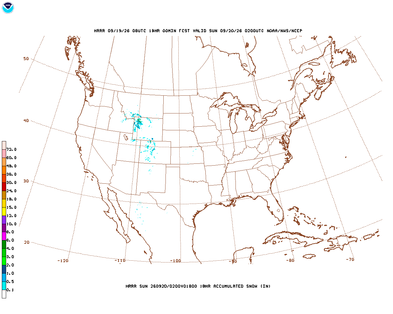 Latest 18 hour total precipitation forecast