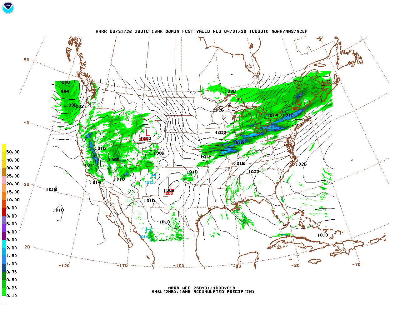 Click to enlarge the hourly precipitation forecast Latest 18 hour total precipitation forecast