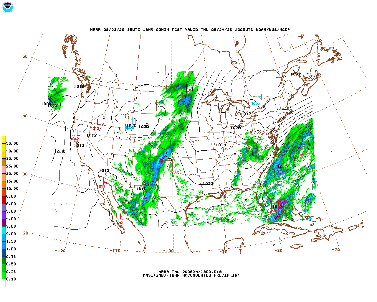 Click to enlarge the hourly precipitation forecast Latest 18 hour total precipitation forecast