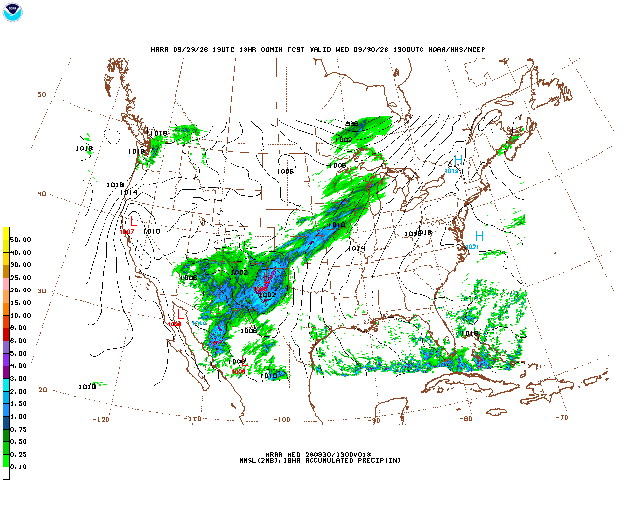 Click to enlarge the hourly precipitation forecast Latest 18 hour total precipitation forecast
