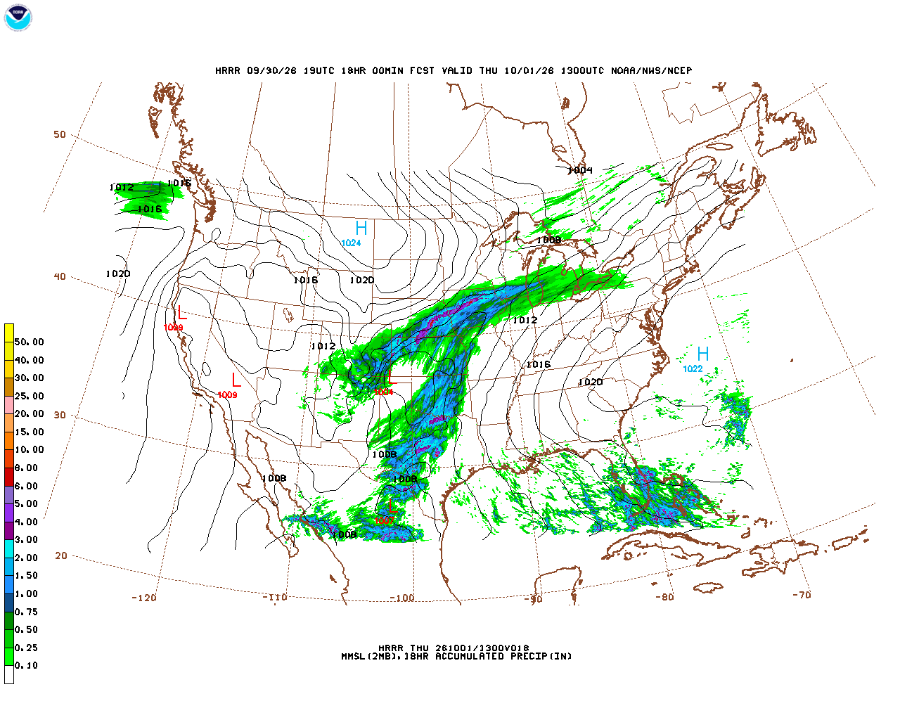 Click to enlarge the hourly precipitation forecast Latest 18 hour total precipitation forecast