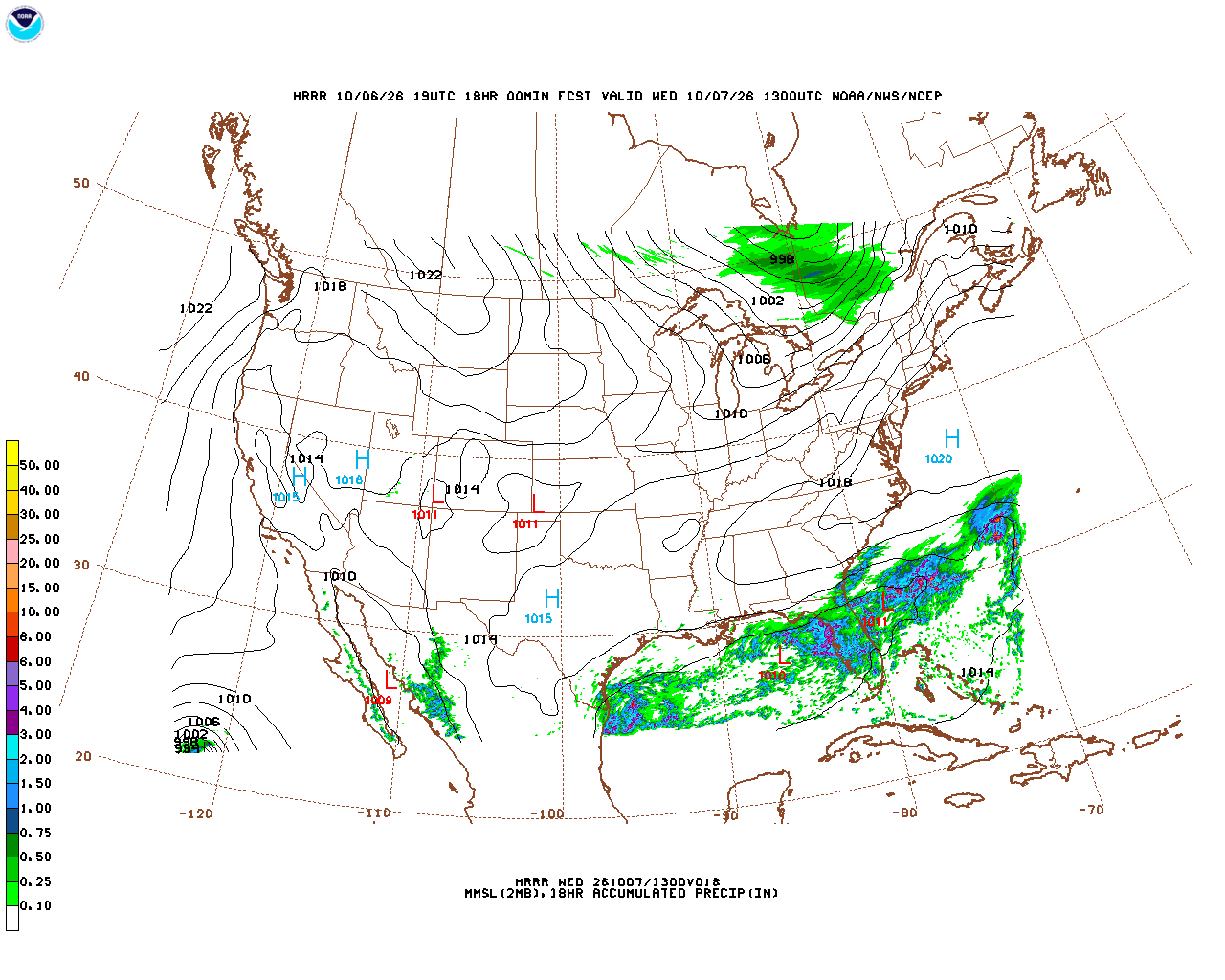 Click to enlarge the hourly precipitation forecast Latest 18 hour total precipitation forecast
