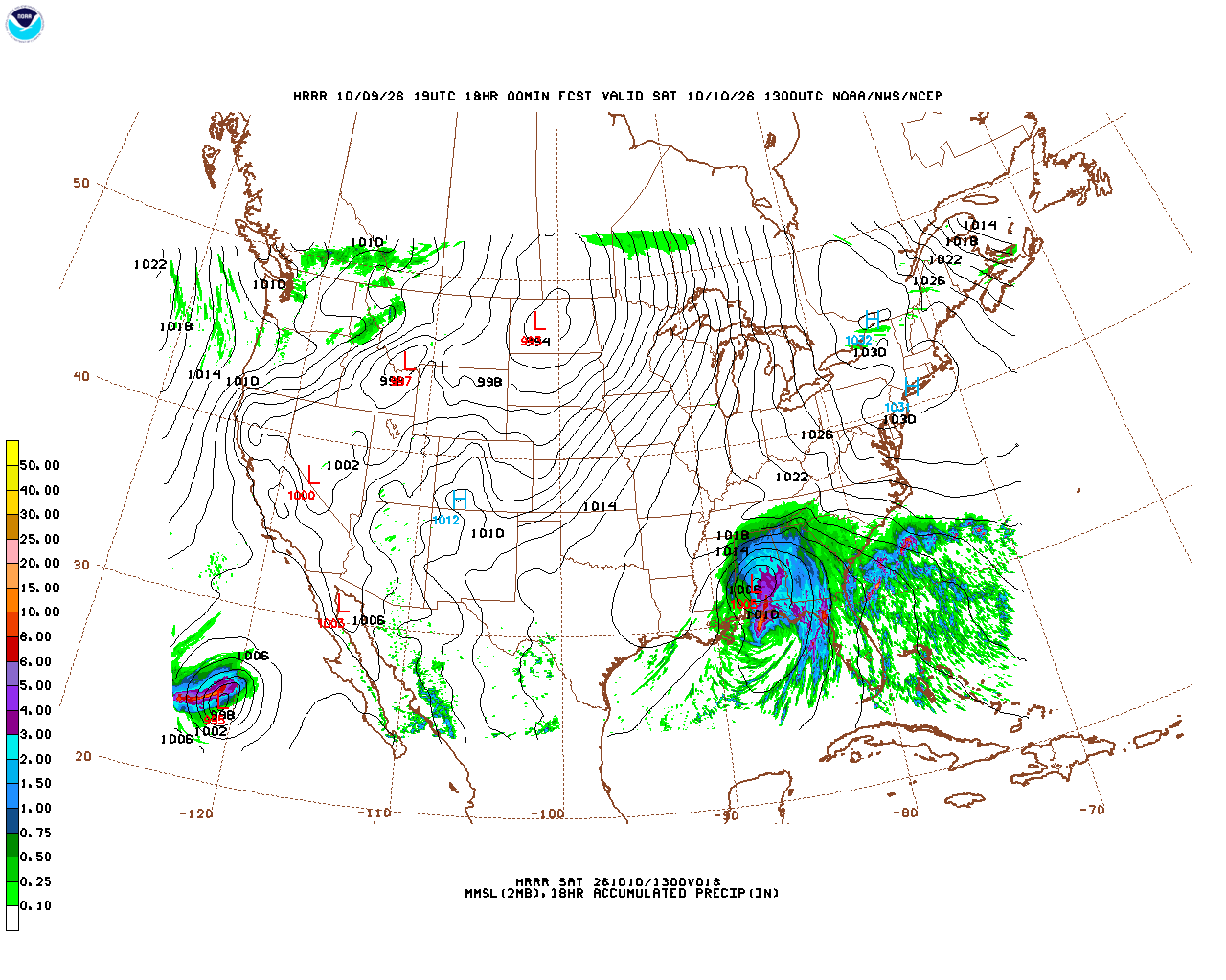 Click to enlarge the hourly precipitation forecast Latest 18 hour total precipitation forecast