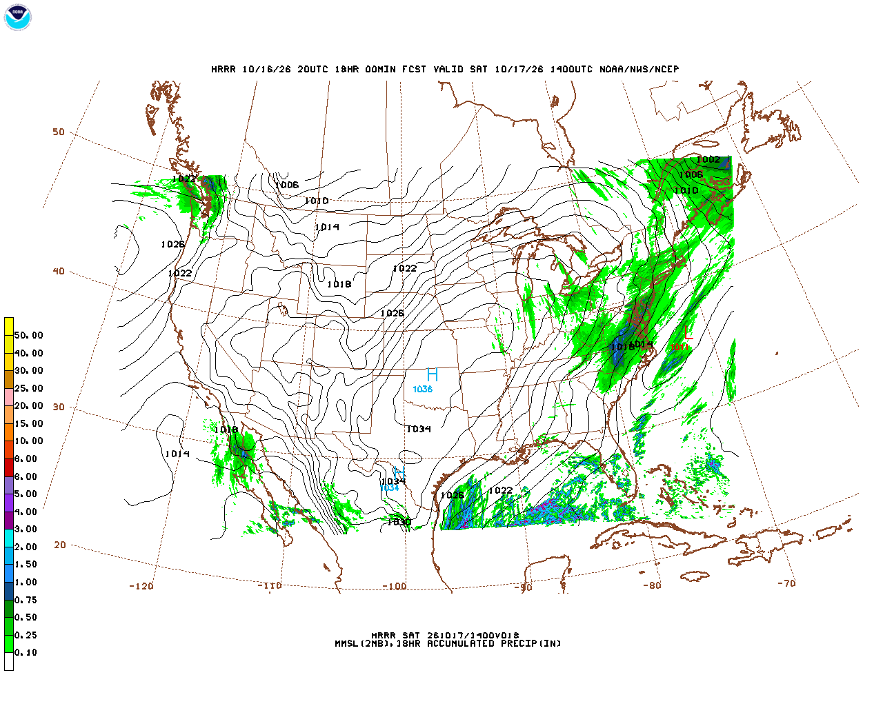 Click to enlarge the hourly precipitation forecast Latest 18 hour total precipitation forecast