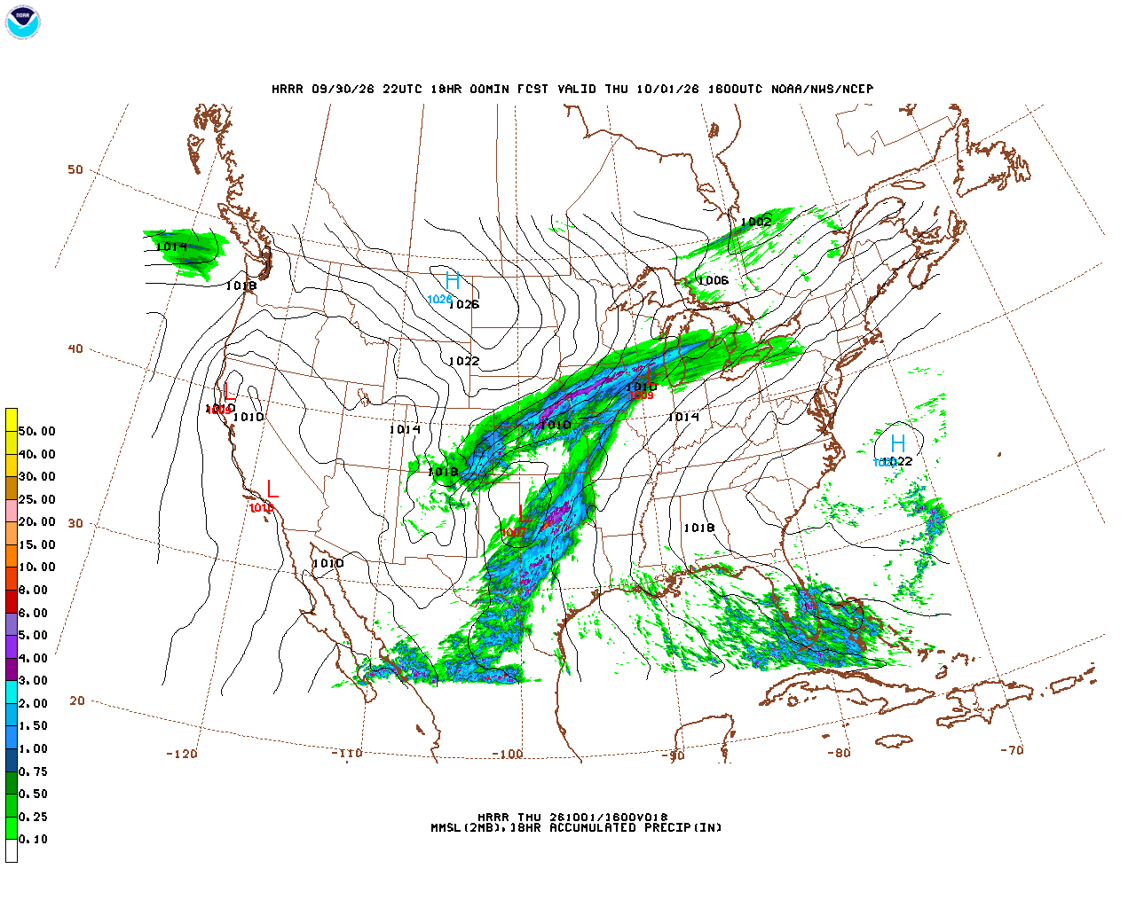 Click to enlarge the hourly precipitation forecast Latest 18 hour total precipitation forecast