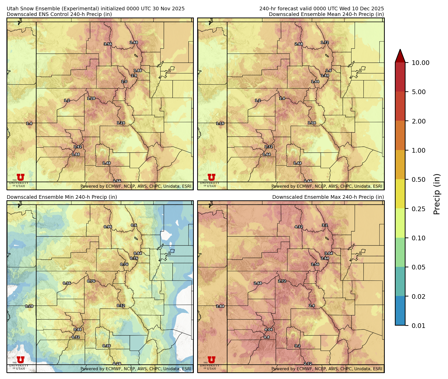 Click to enlarge the NAEFS precipitation Latest NAEFS total precipitation forecast
