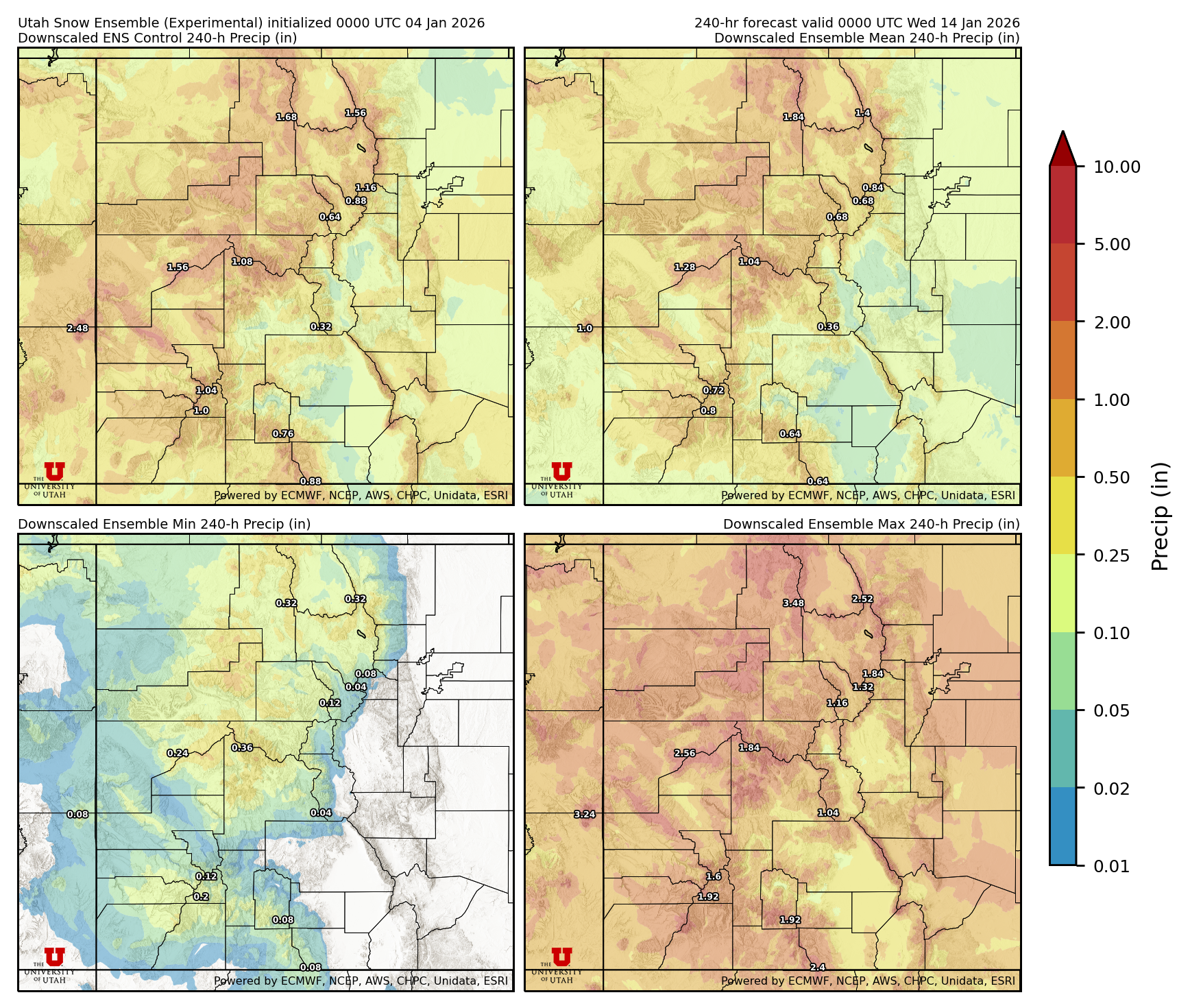 Click to enlarge the NAEFS precipitation Latest NAEFS total precipitation forecast