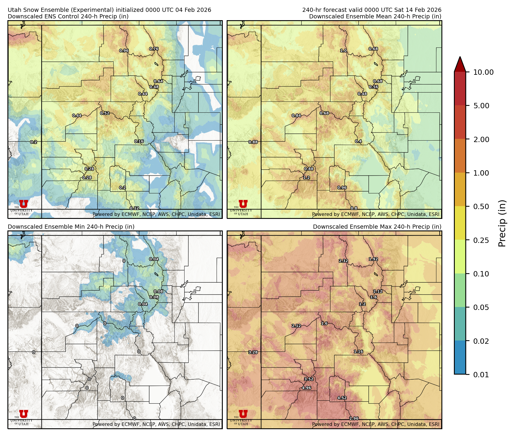 Latest NAEFS total precipitation forecast