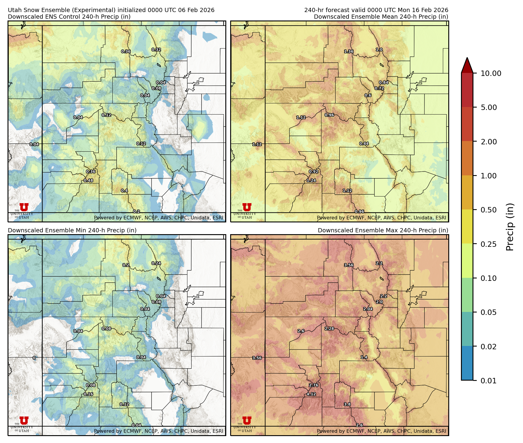 Latest NAEFS total precipitation forecast