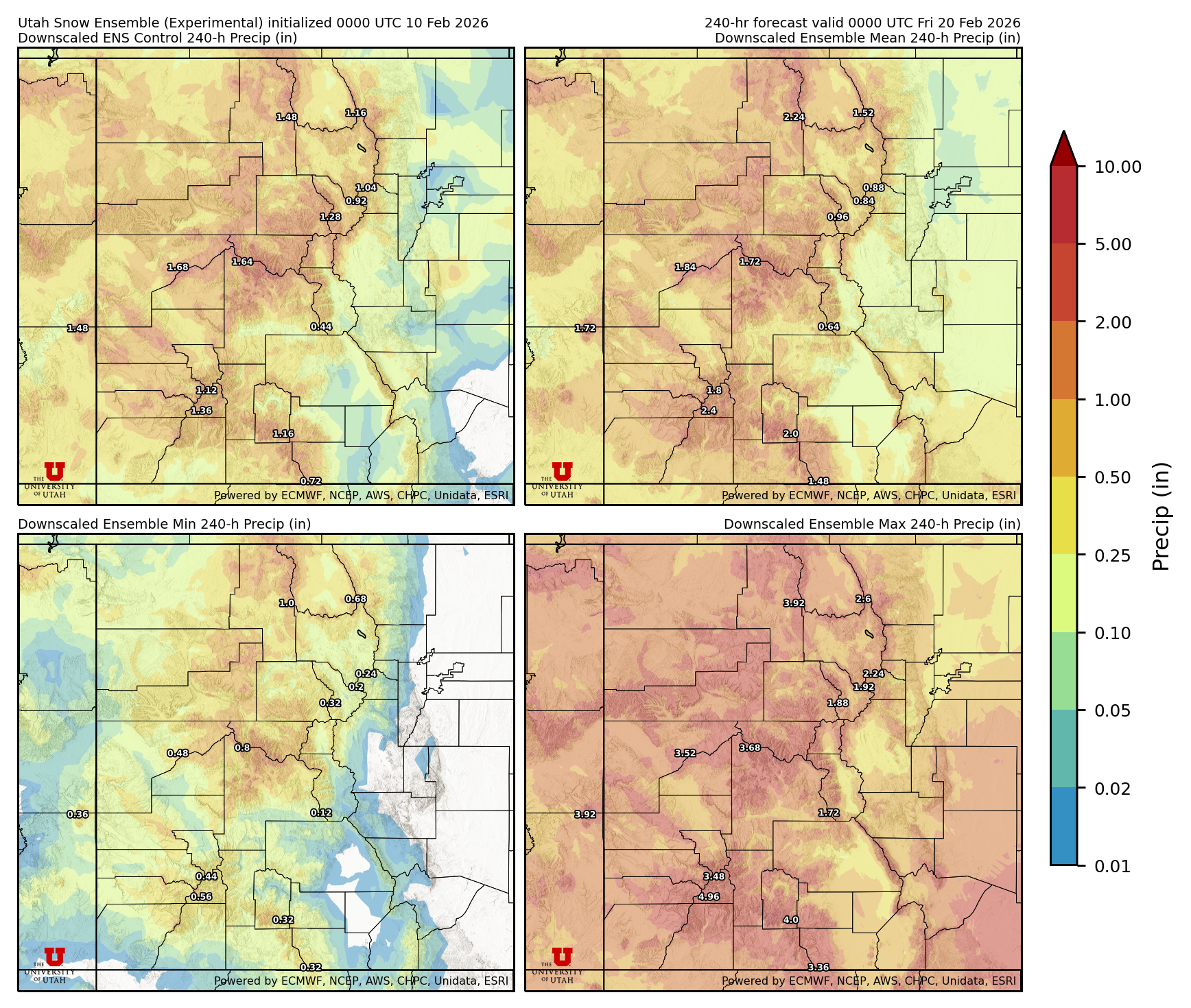 Latest NAEFS total precipitation forecast