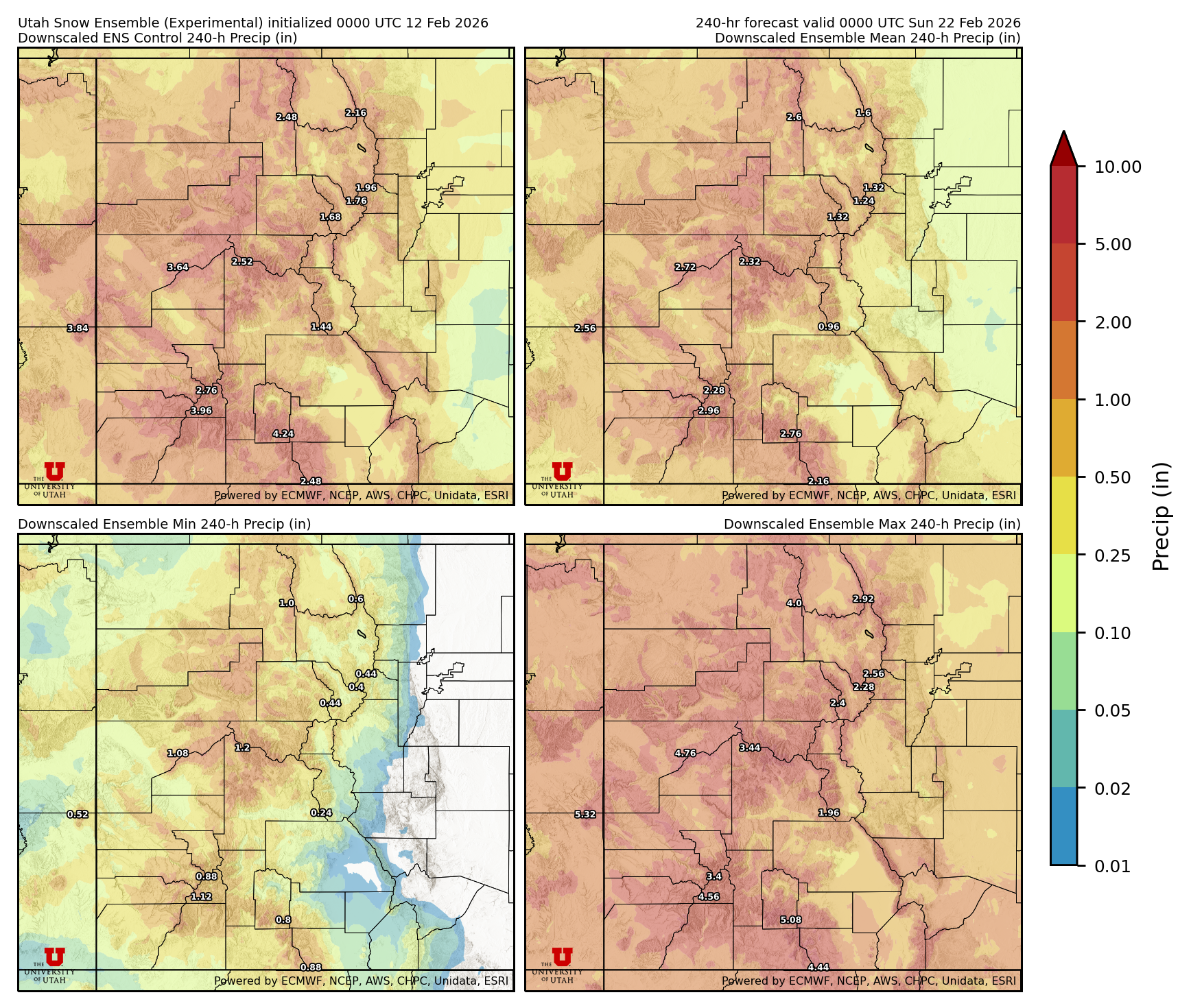 Latest NAEFS total precipitation forecast