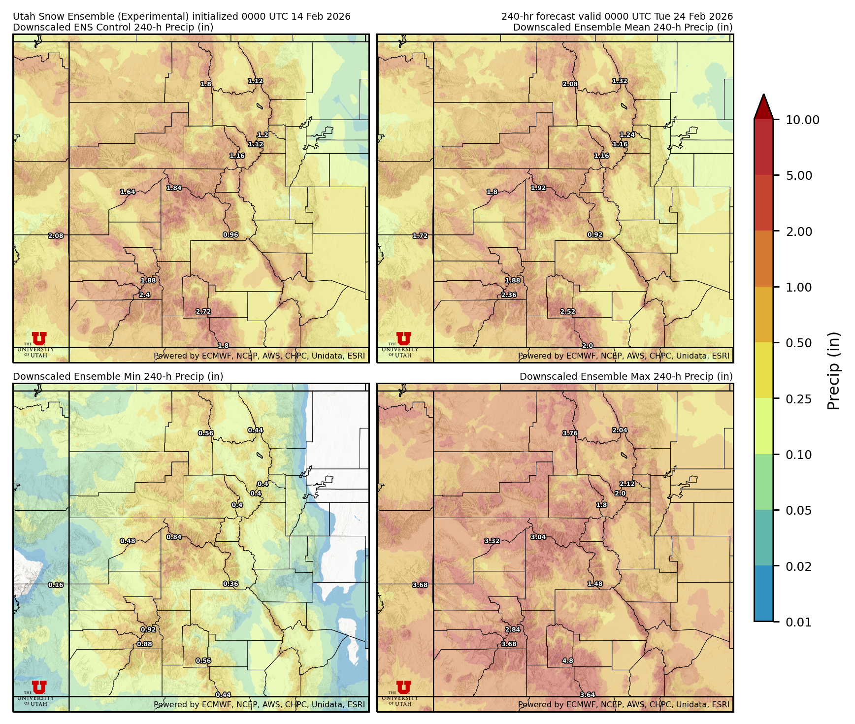 Click to enlarge the NAEFS precipitation Latest NAEFS total precipitation forecast