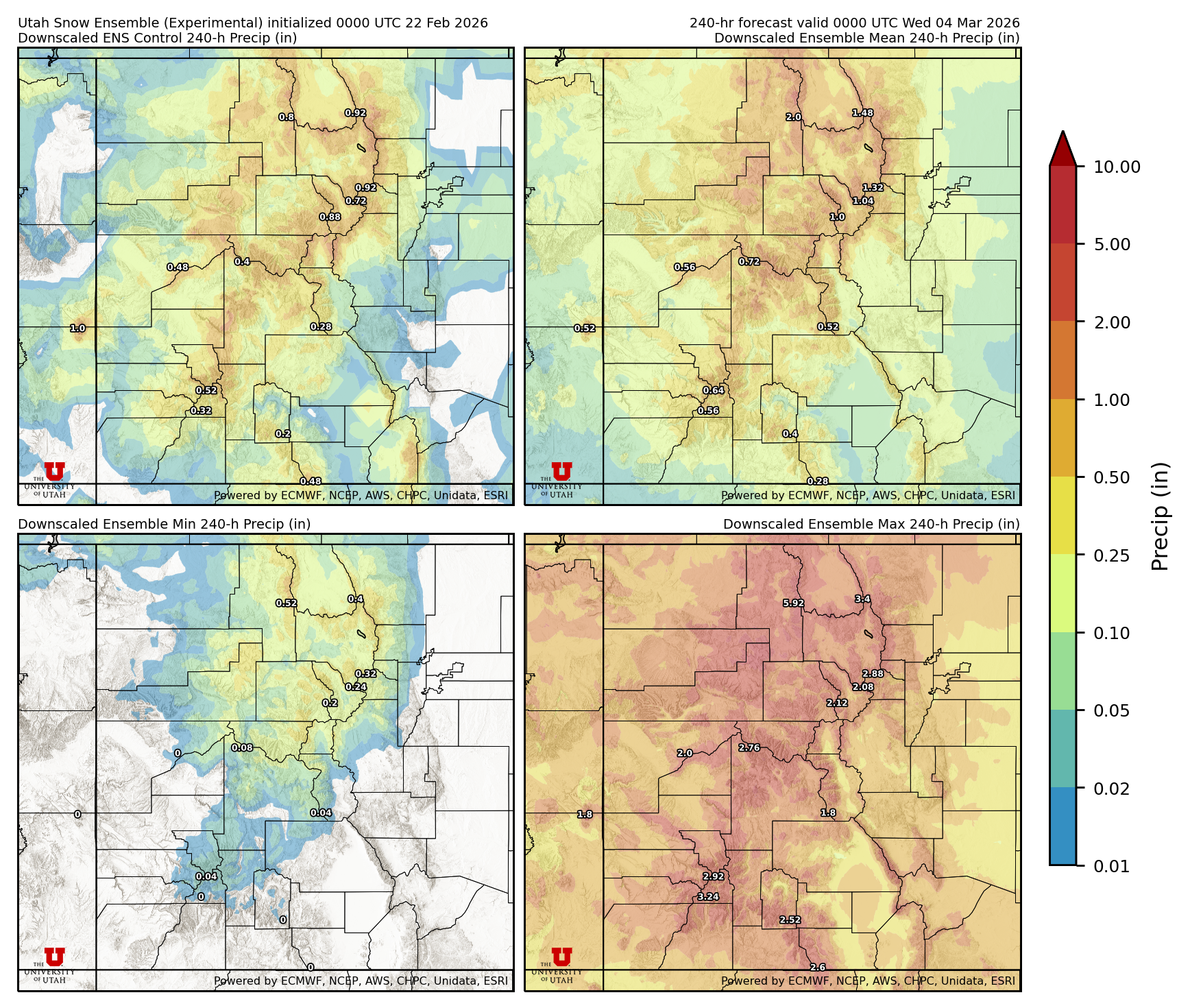 Click to enlarge the NAEFS precipitation Latest NAEFS total precipitation forecast