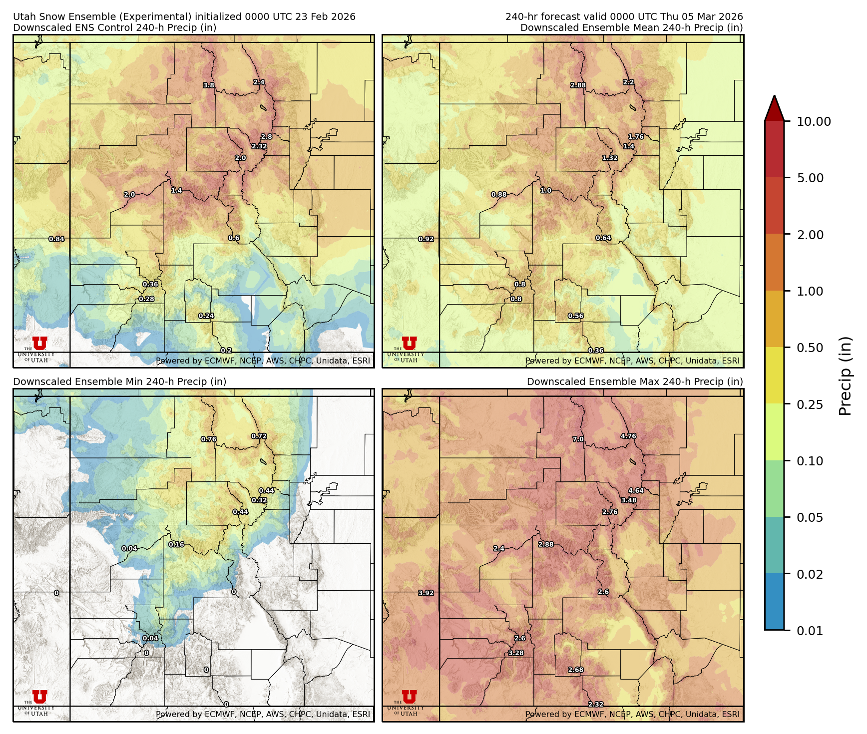 Click to enlarge the NAEFS precipitation Latest NAEFS total precipitation forecast