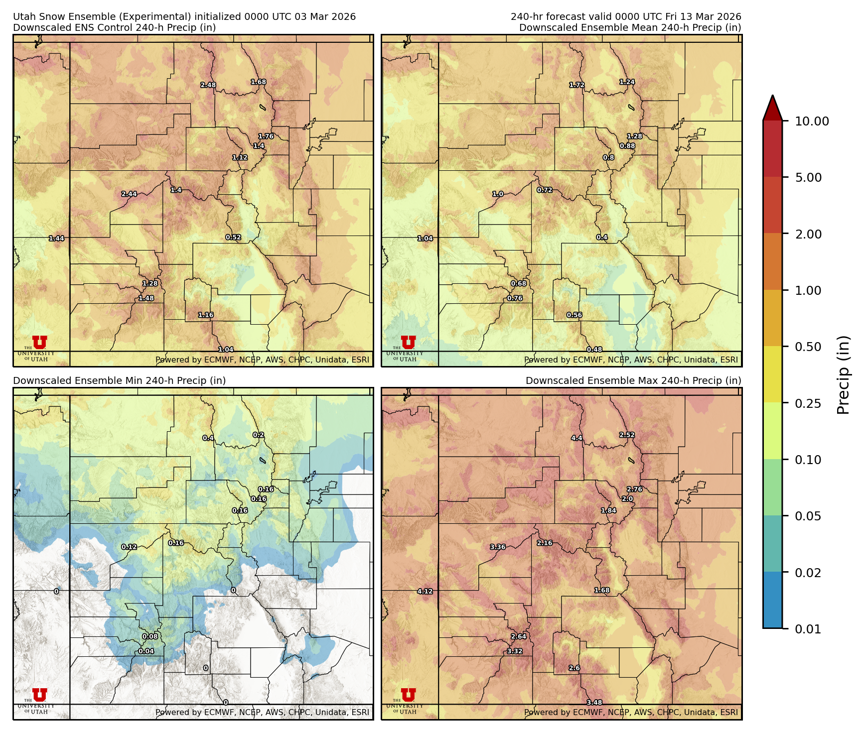 Latest NAEFS total precipitation forecast