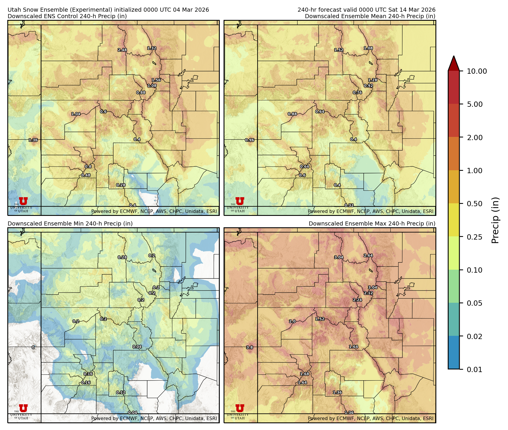 Click to enlarge the NAEFS precipitation Latest NAEFS total precipitation forecast