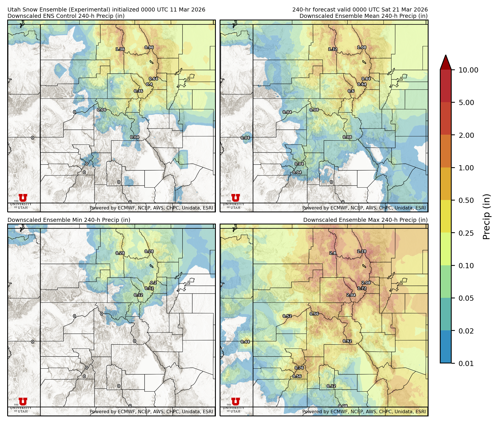 Latest NAEFS total precipitation forecast