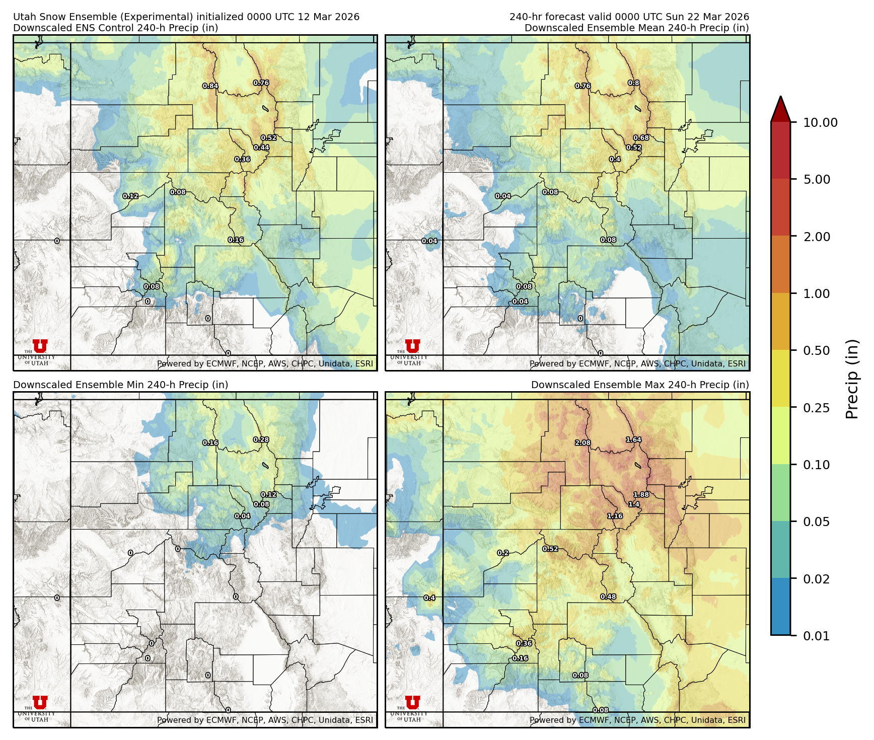 Latest NAEFS total precipitation forecast