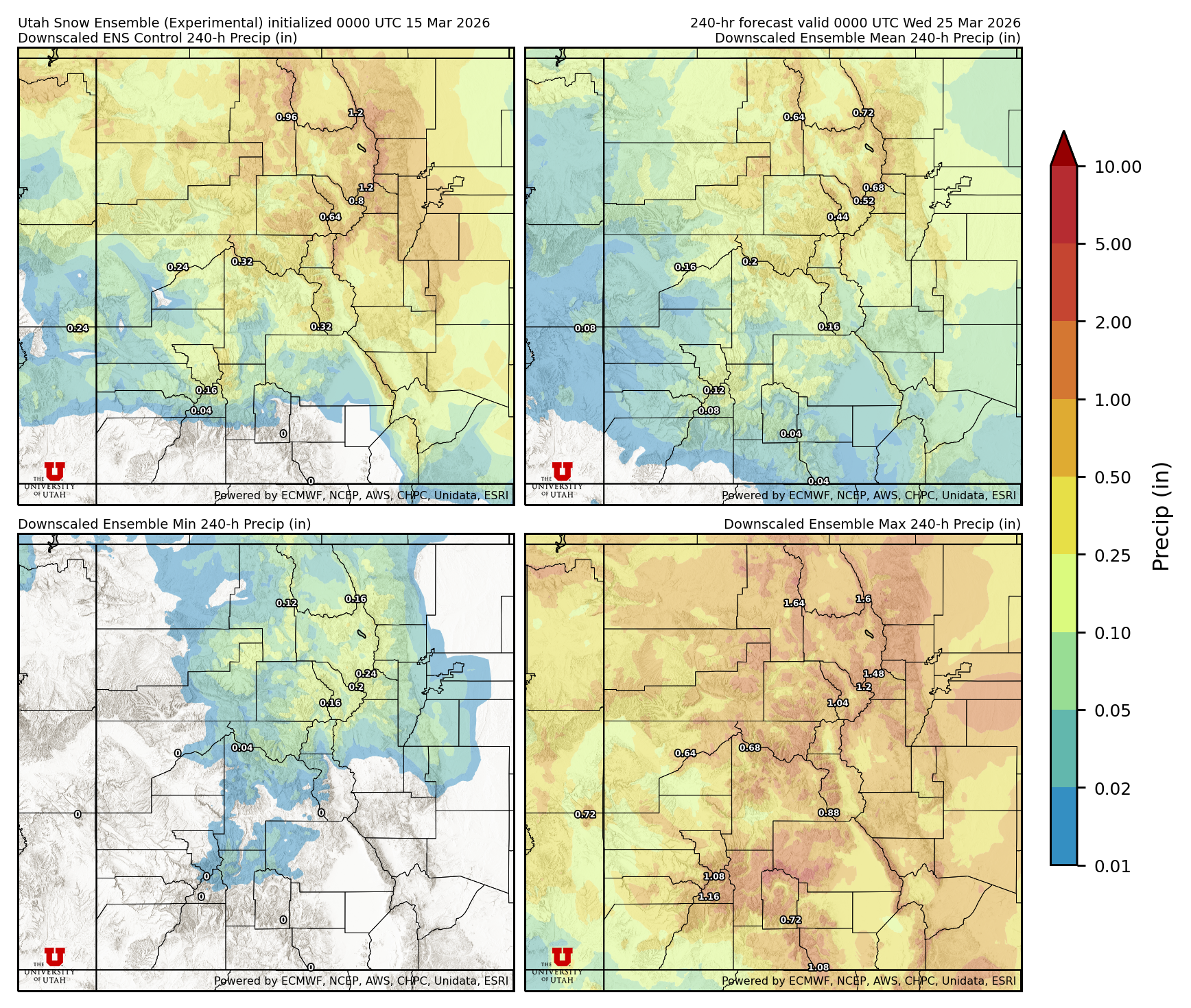 Latest NAEFS total precipitation forecast