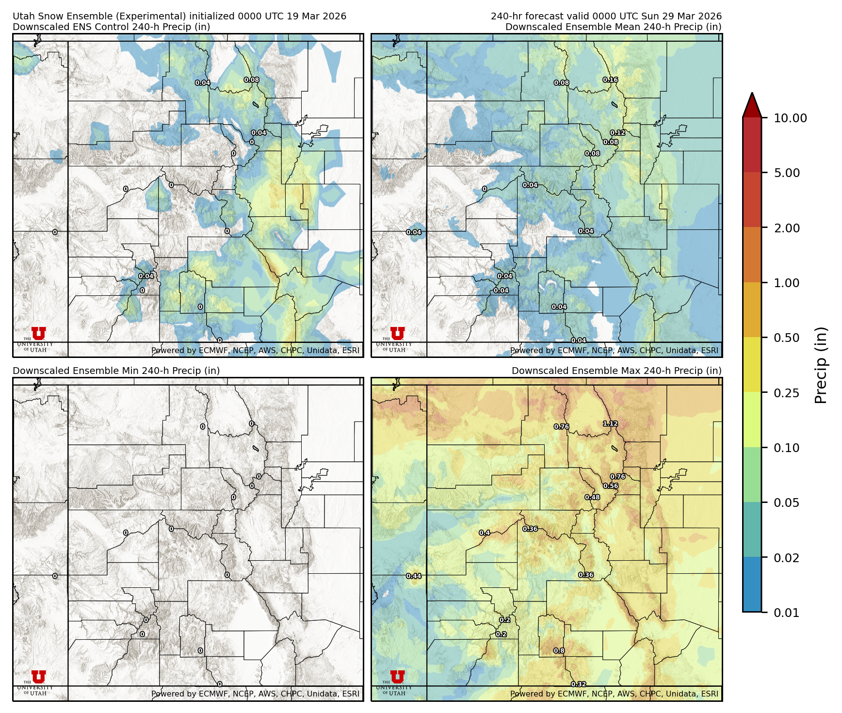 Latest NAEFS total precipitation forecast