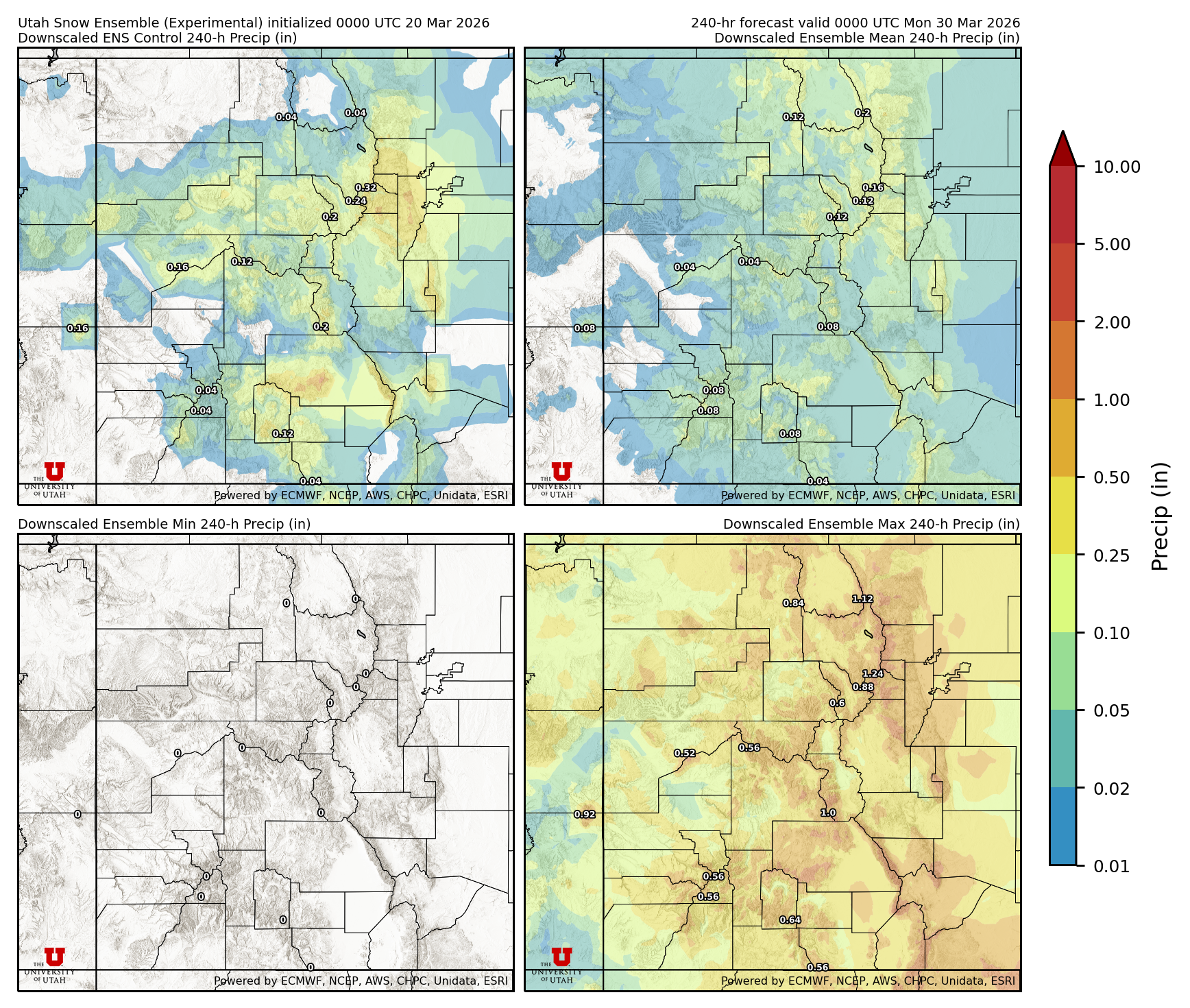 Click to enlarge the NAEFS precipitation Latest NAEFS total precipitation forecast