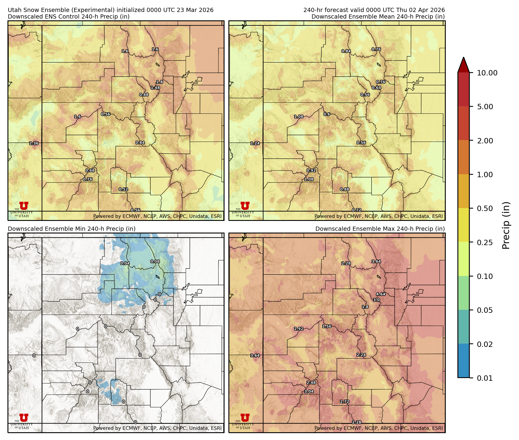 Latest NAEFS total precipitation forecast