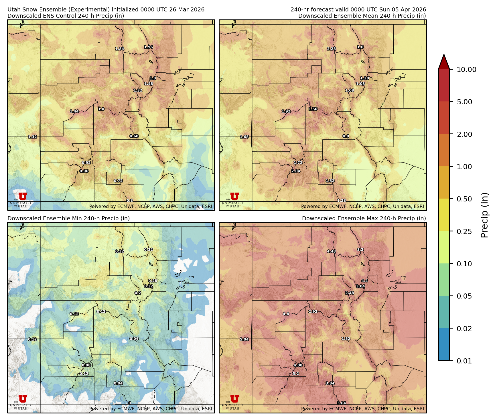 Latest NAEFS total precipitation forecast