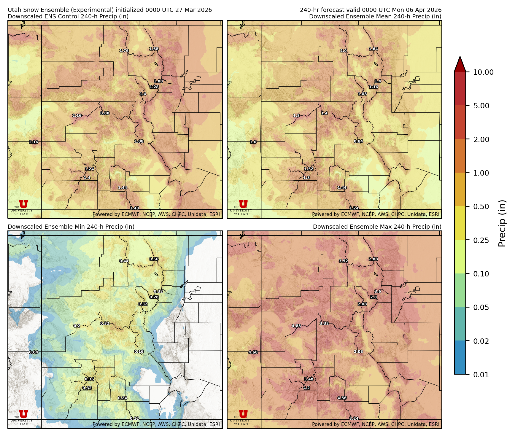 Click to enlarge the NAEFS precipitation Latest NAEFS total precipitation forecast