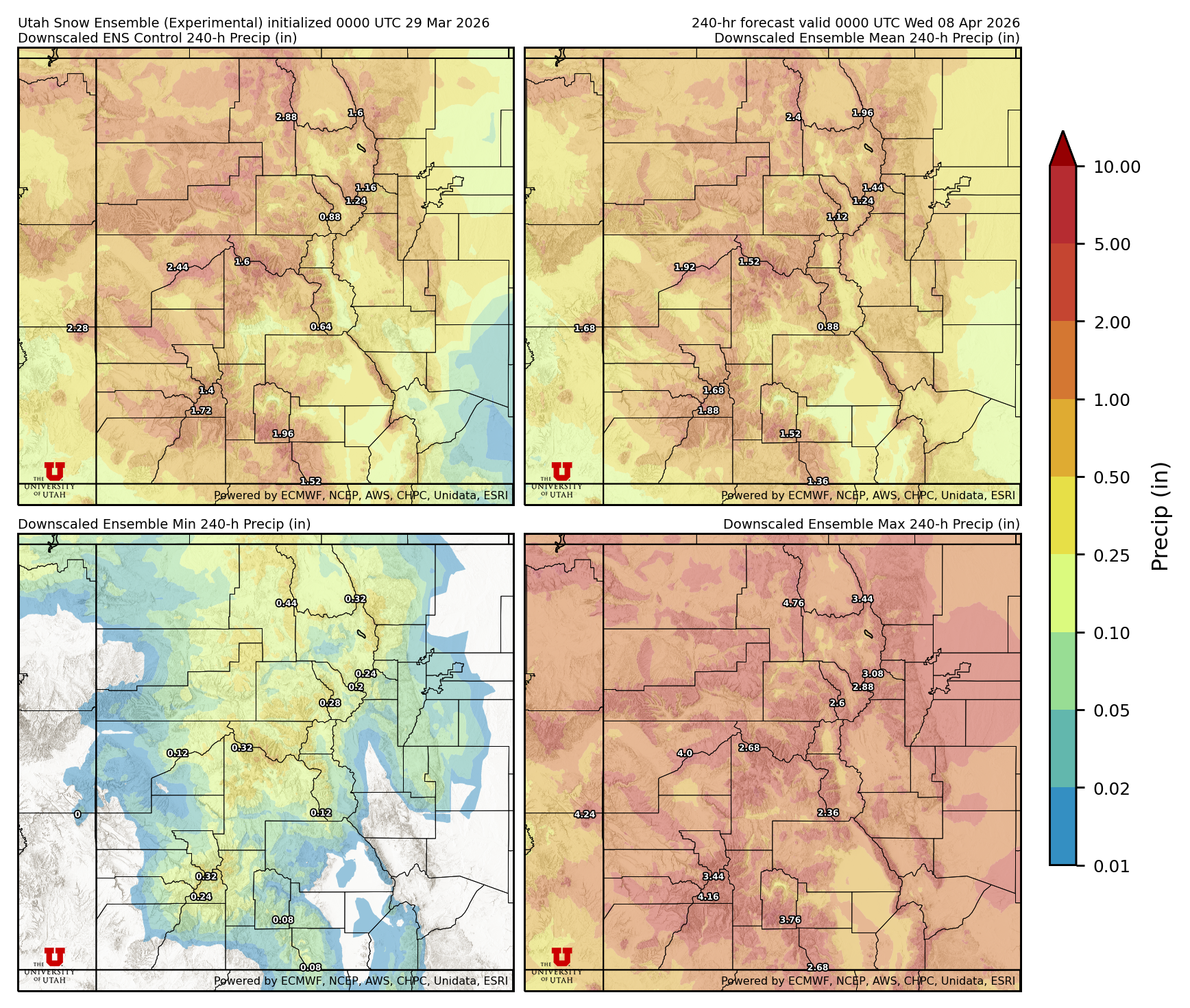 Latest NAEFS total precipitation forecast