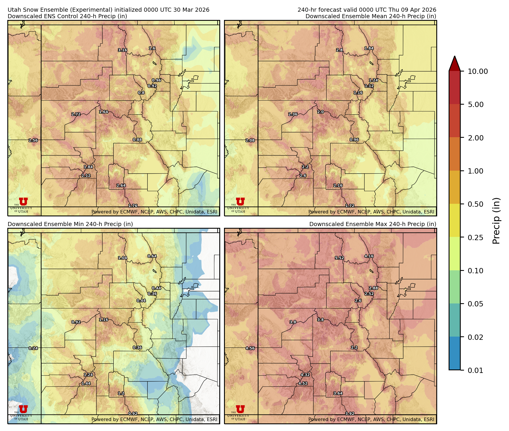 Latest NAEFS total precipitation forecast