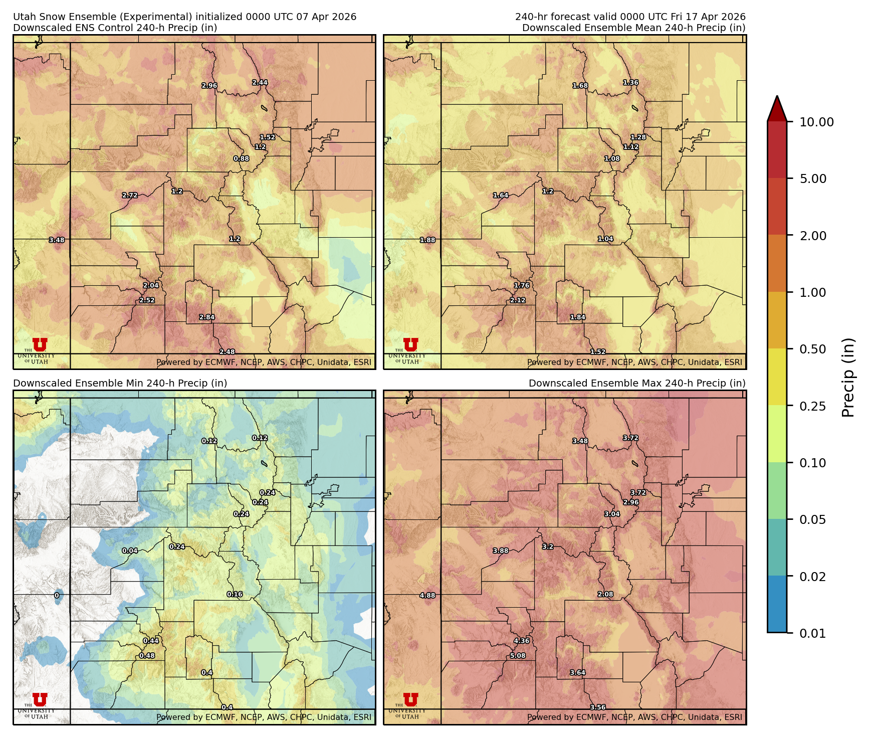 Latest NAEFS total precipitation forecast