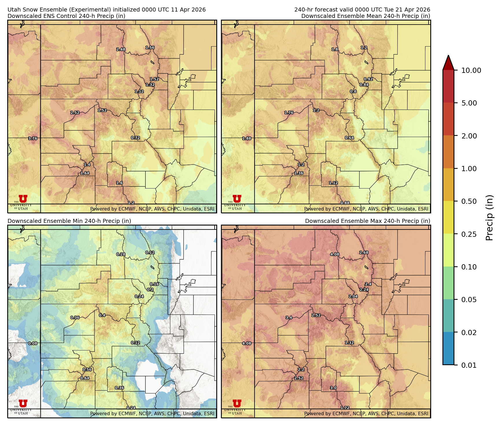 Click to enlarge the NAEFS precipitation Latest NAEFS total precipitation forecast