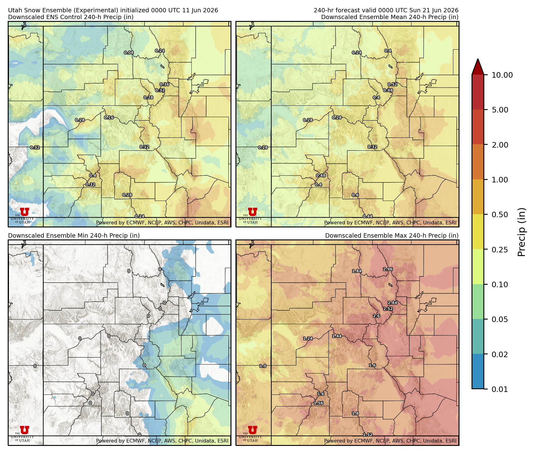 Click to enlarge the NAEFS precipitation Latest NAEFS total precipitation forecast