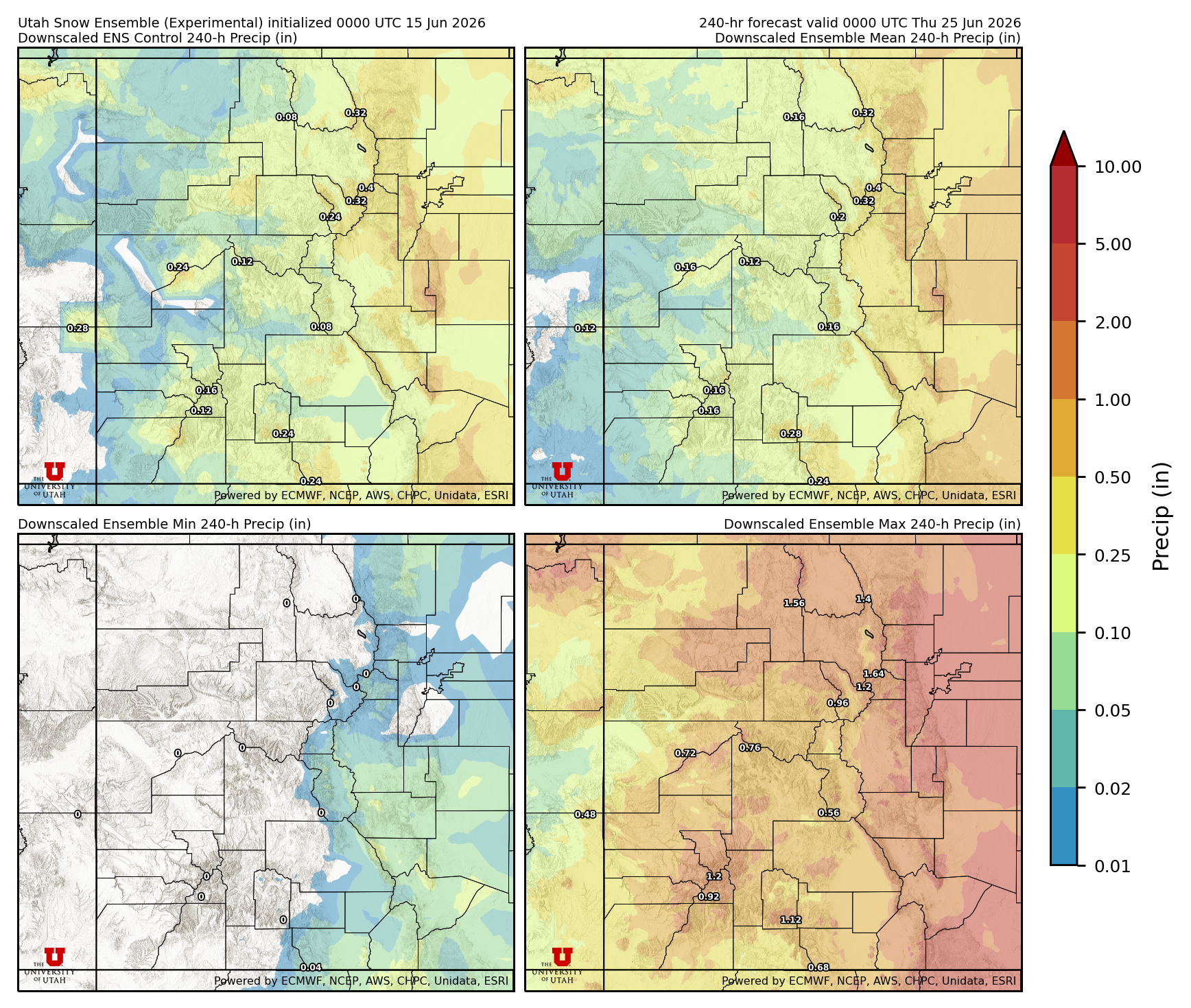 Click to enlarge the NAEFS precipitation Latest NAEFS total precipitation forecast