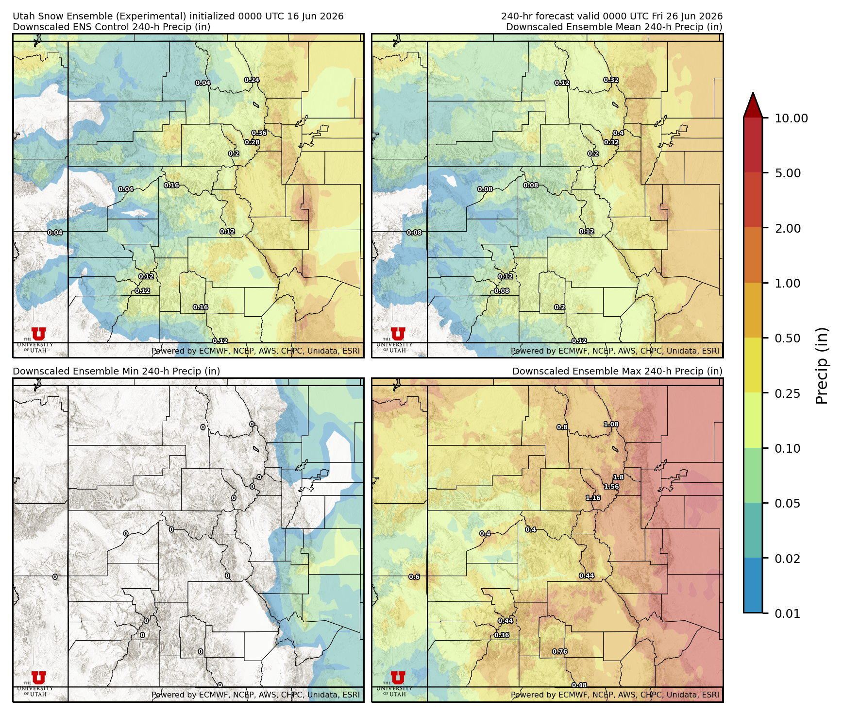 Click to enlarge the NAEFS precipitation Latest NAEFS total precipitation forecast