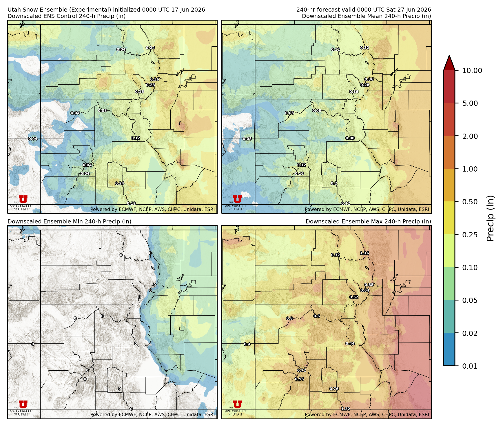 Click to enlarge the NAEFS precipitation Latest NAEFS total precipitation forecast