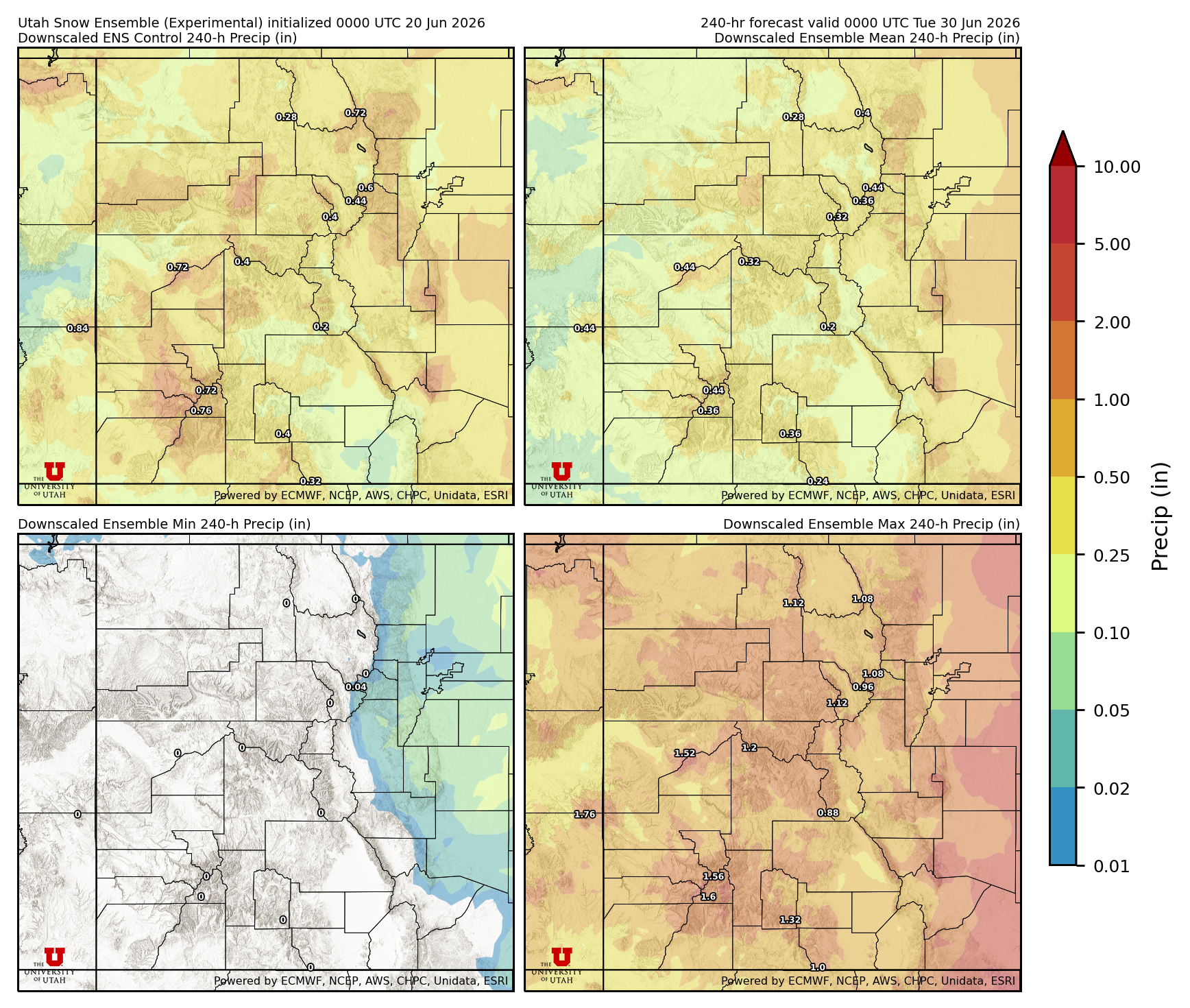 Click to enlarge the NAEFS precipitation Latest NAEFS total precipitation forecast