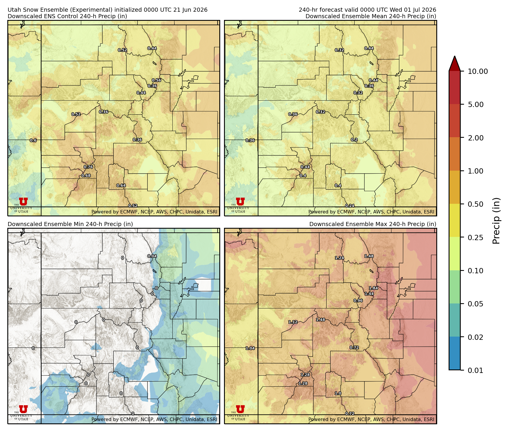 Click to enlarge the NAEFS precipitation Latest NAEFS total precipitation forecast
