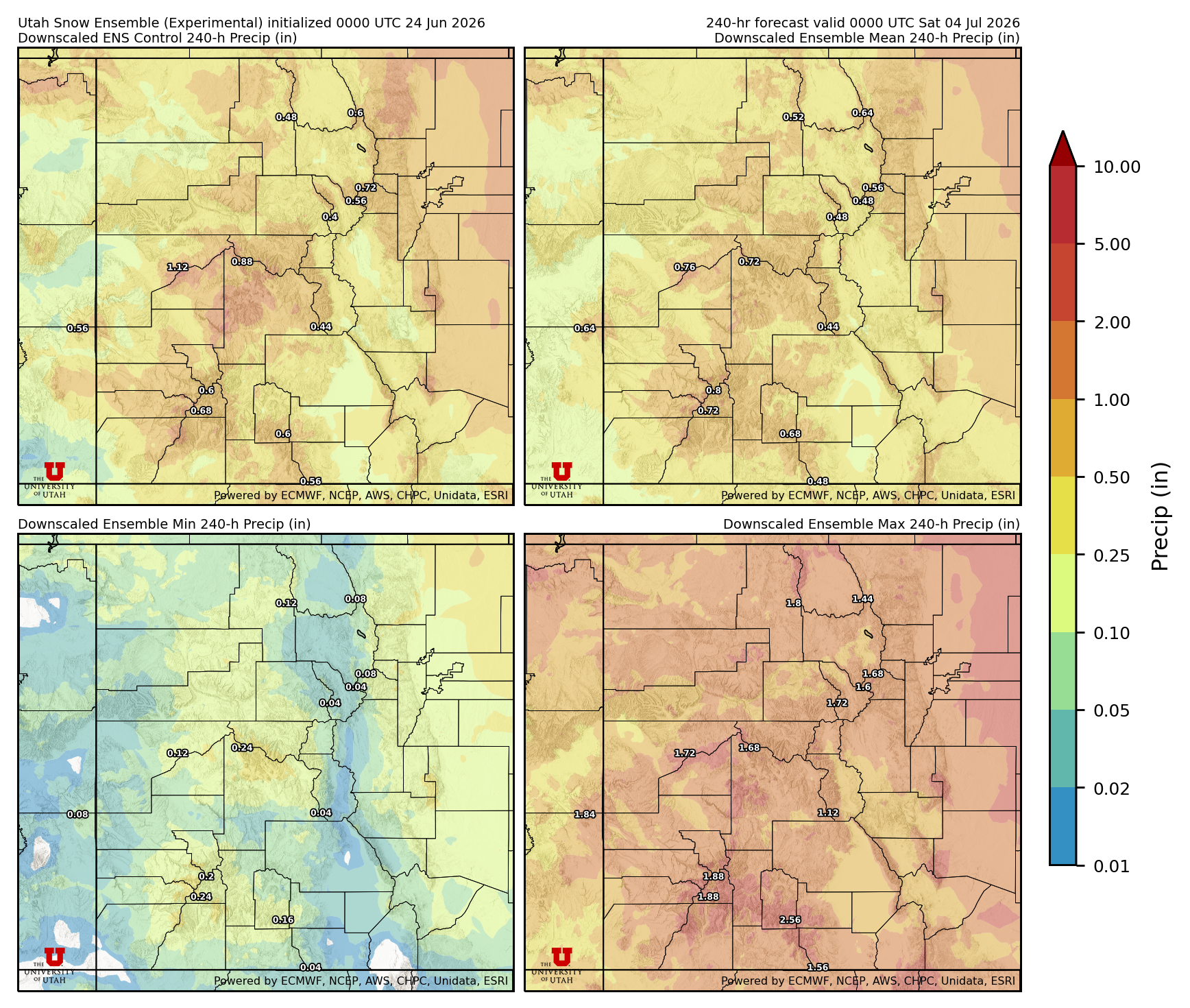 Click to enlarge the NAEFS precipitation Latest NAEFS total precipitation forecast